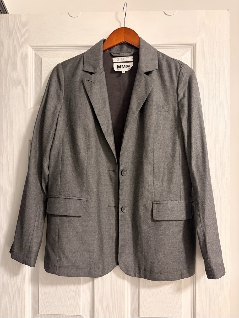 MM6 Maison Martin Margiela Grey Wool-Blend Blazer – Made in Italy SIZE-W42